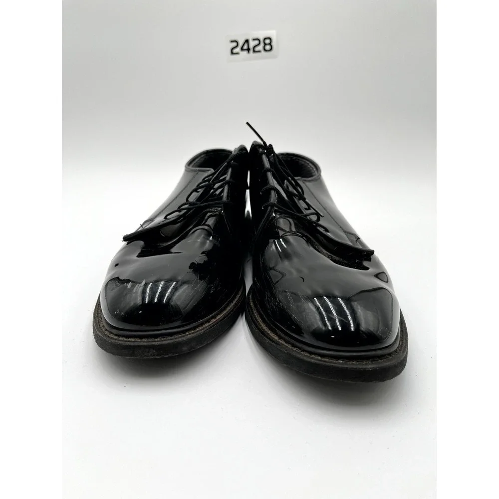 Altama 00941C Men's 9.5E‎ Dress Shoes Black Patent Leather Round Lace Up Oxfords